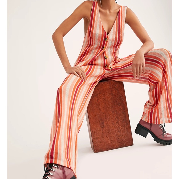 Free People Pants - Free People Bridget Stripe Set in Sunset Combo sz Medium  NWT